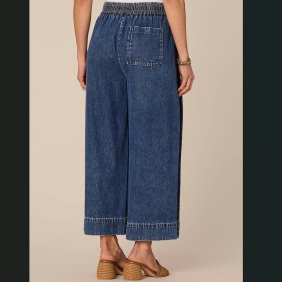 NEW DEMOCRACY Wide Crop Pleated Glider Jeans in blue for women 1125 3m7 - Picture 2 of 7